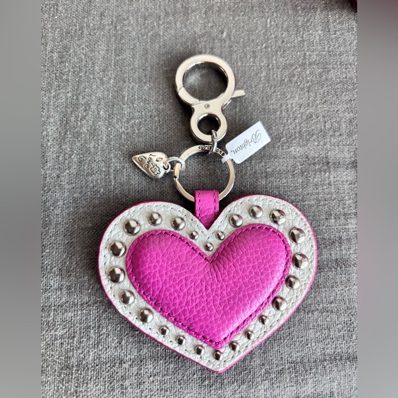 Brighton Bubble Gum Pink Deeply In Love Satchel PLUS Matching Handbag Fob - Picture 8 of 13